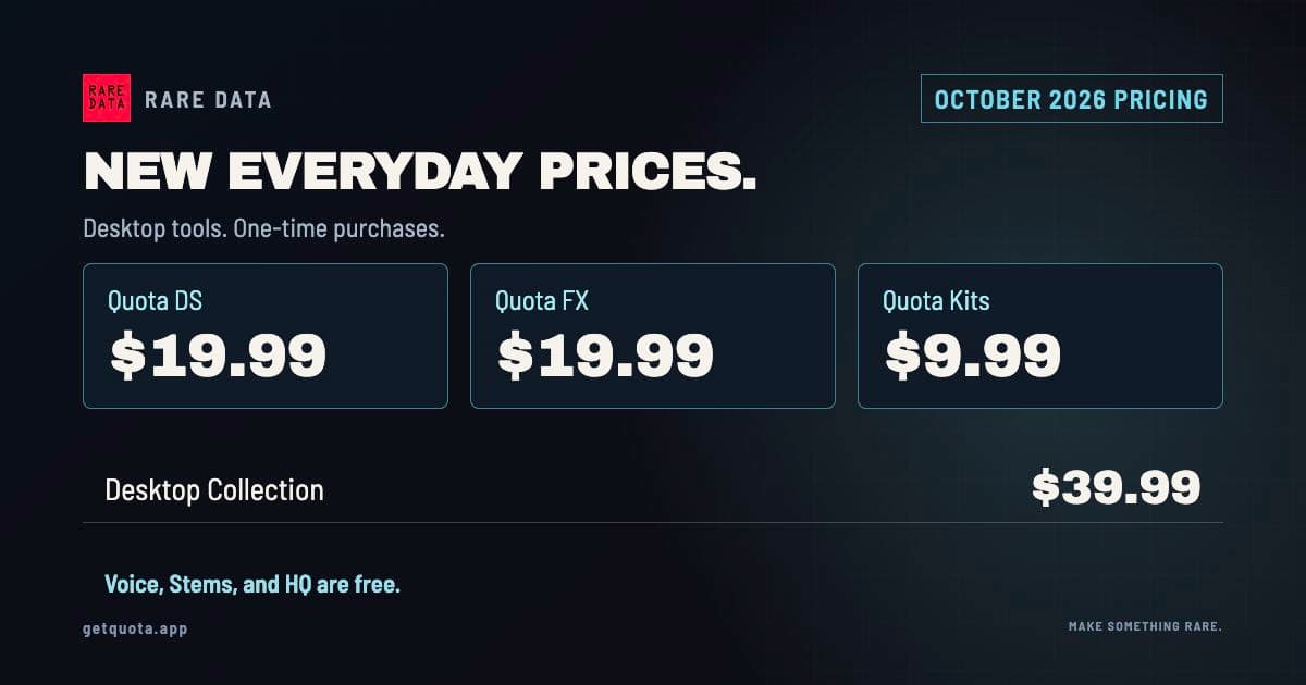 Quota desktop prices from the October 2026 announcement.