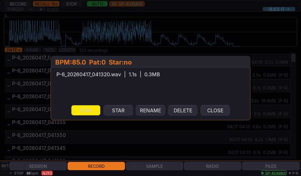 Compa recorder with waveform preview and take browser