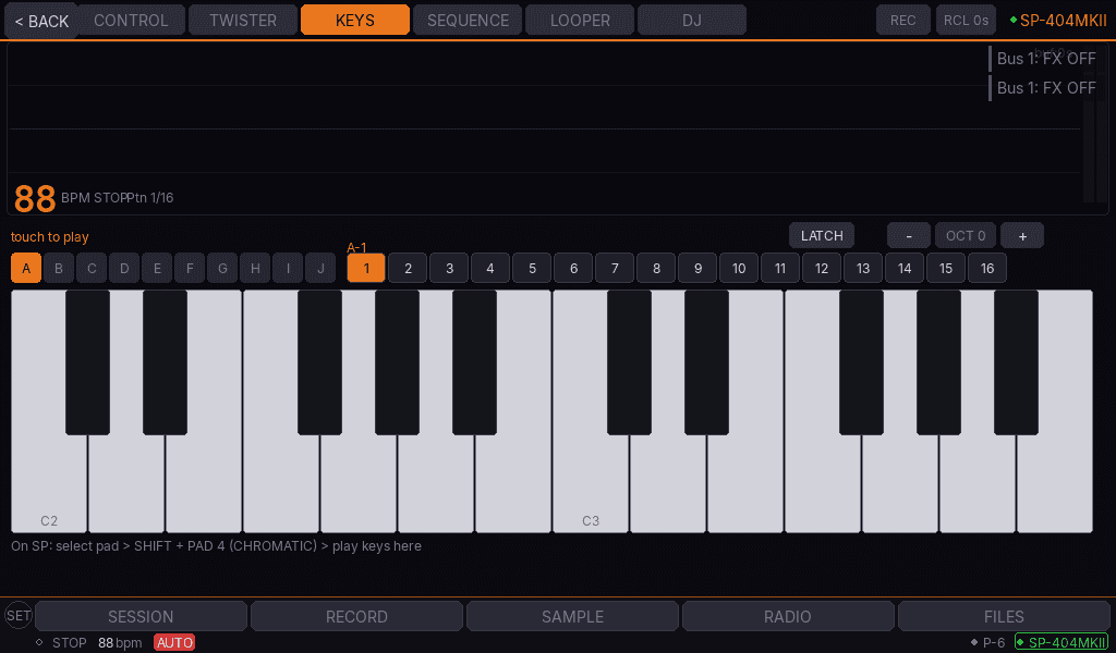 Compa KEYS tab with chromatic keyboard for SP-404