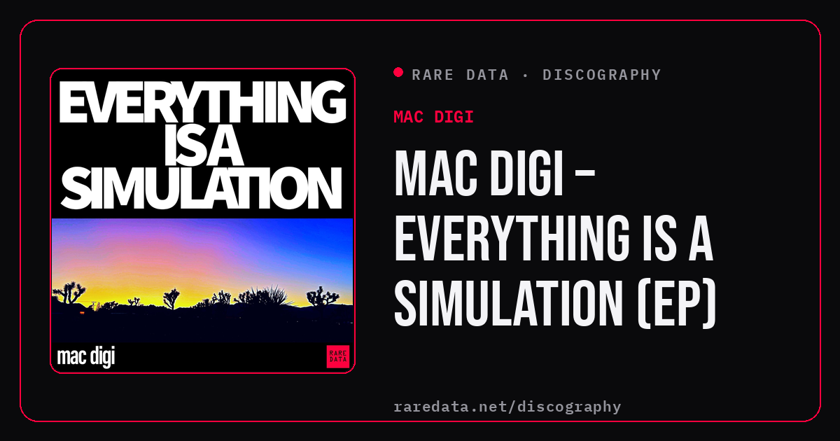 mac digi – EVERYTHING IS A SIMULATION (EP) — mac digi | Rare Data